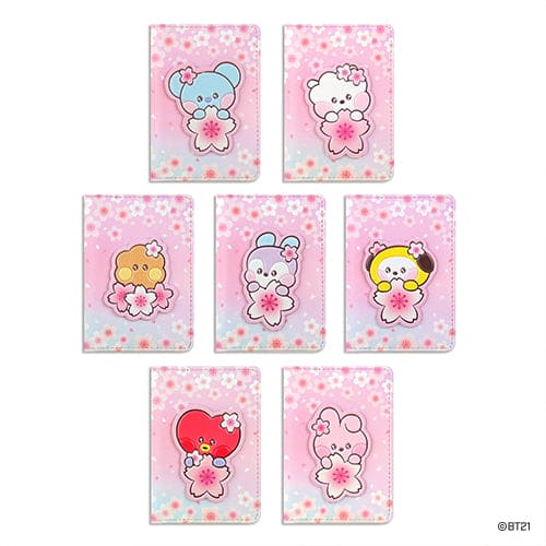 BT21 Leather Patch Card Case [Cherry Blossom]