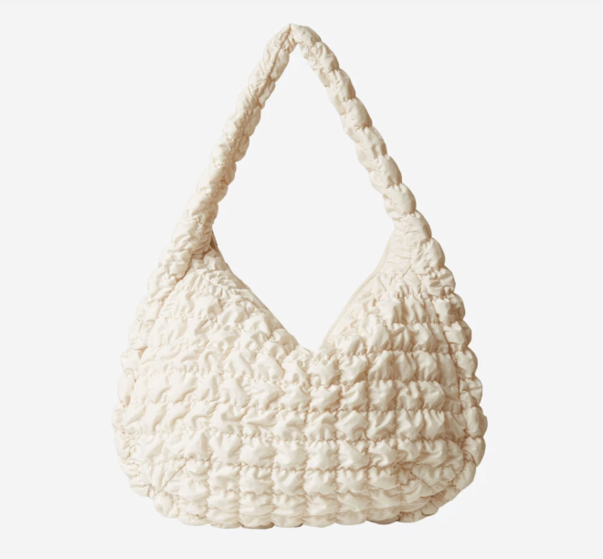 [Jennie Pick] COS Quilted Oversized Shoulder Bag Off White