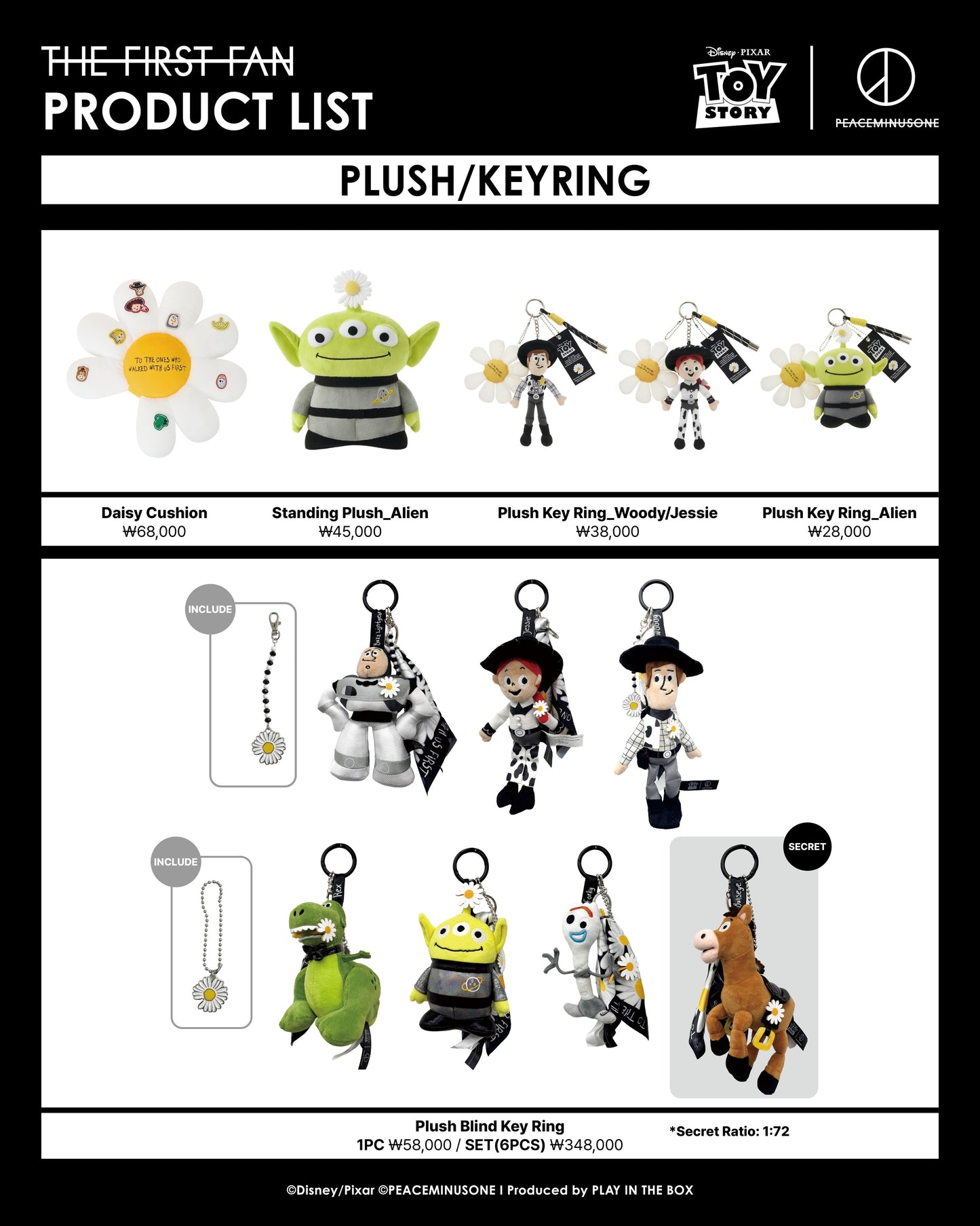 Toy Story x Peaceminusone The First Fan Seongsu Pop Up Product List (Pre Order)