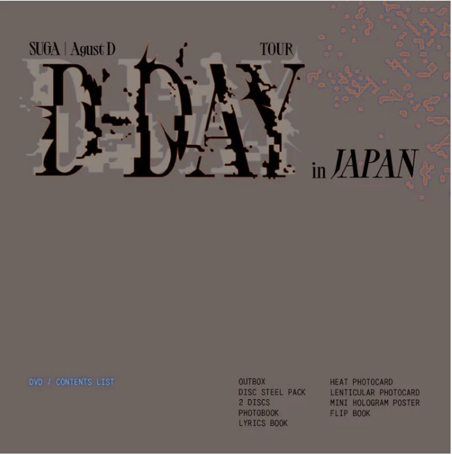 [DVD] SUGA | Agust D TOUR 'D-DAY' in JAPAN (Pre-order)