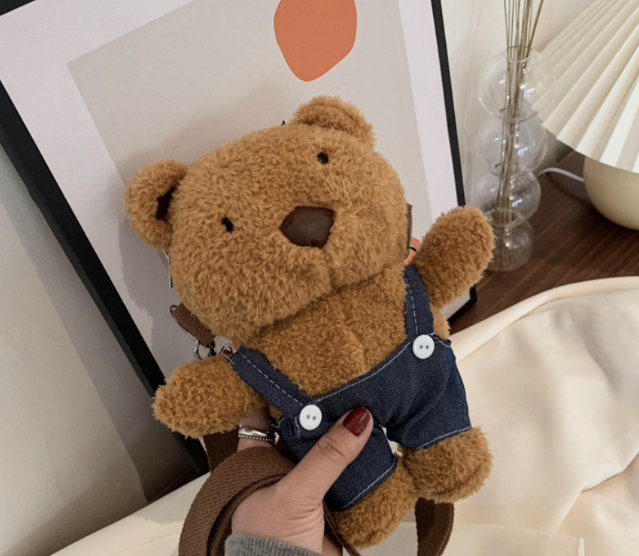 Teddy bear bag doll cross bag