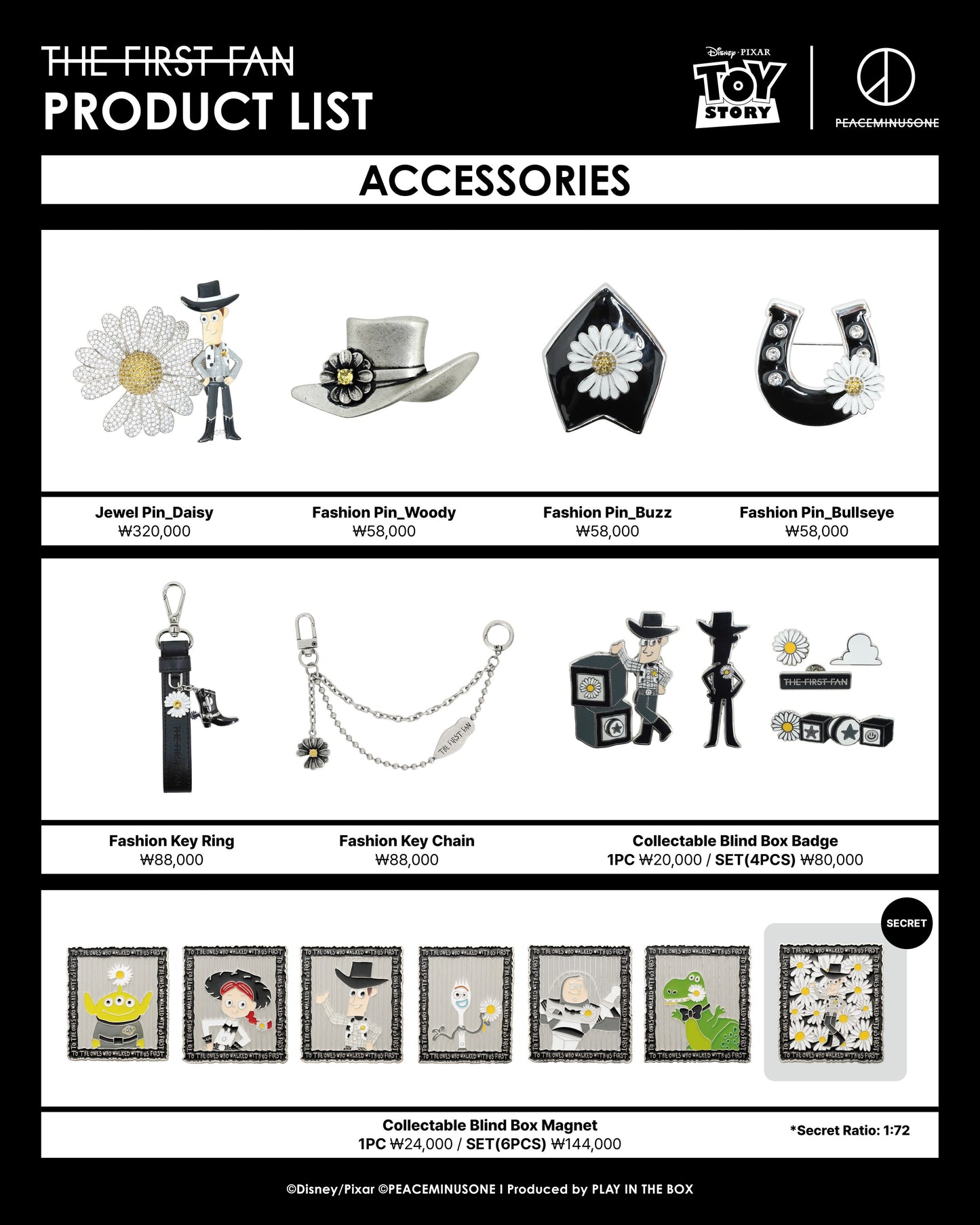 Toy Story x Peaceminusone The First Fan Seongsu Pop Up Product List (Pre Order)