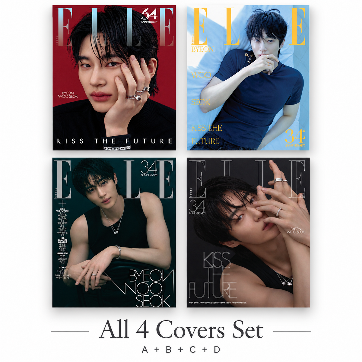 All four ELLE Korea Byeon Woo Seok covers