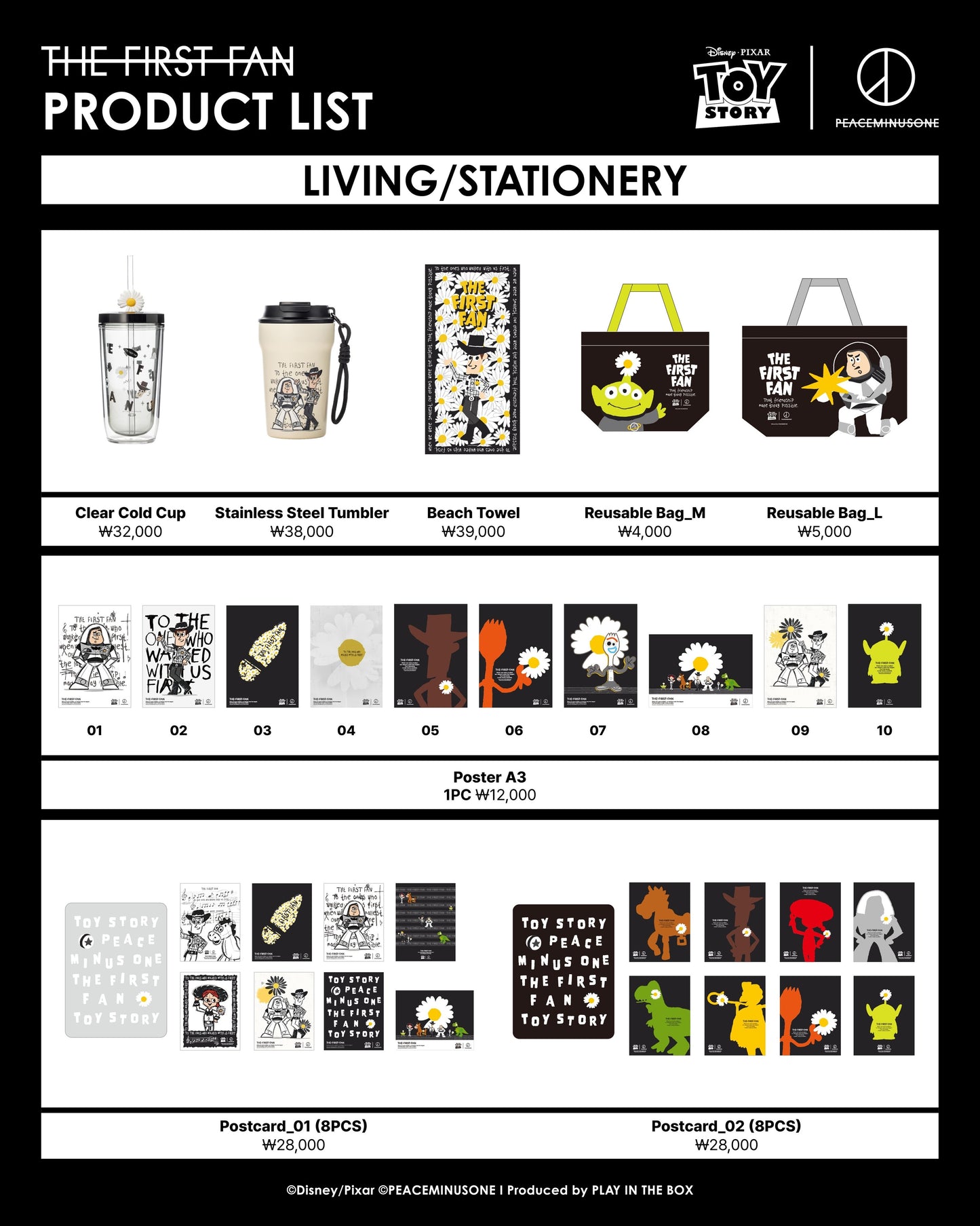 Toy Story x Peaceminusone The First Fan Seongsu Pop Up Product List (Pre Order)