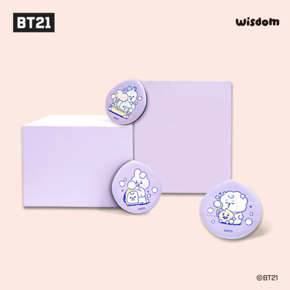 BT21 Purple Waterdrop Cushion Puff 3-piece set