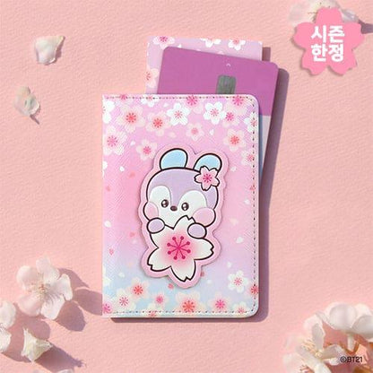 BT21 Leather Patch Card Case [Cherry Blossom]