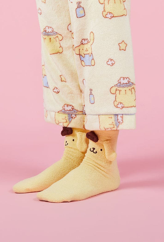 Sanrio characters sleeping socks yellow