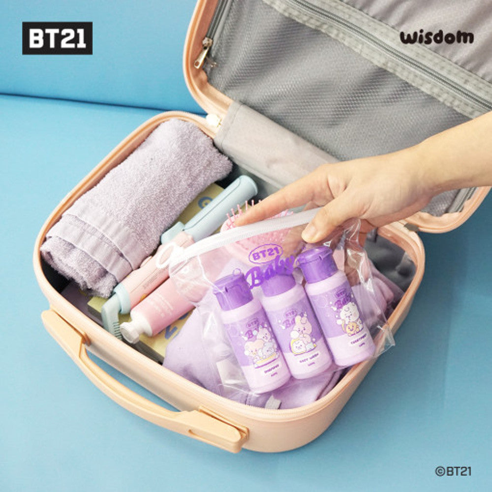 BT21 Purple Travel Kit Shampoo Treatment Body Wash Pouch Set