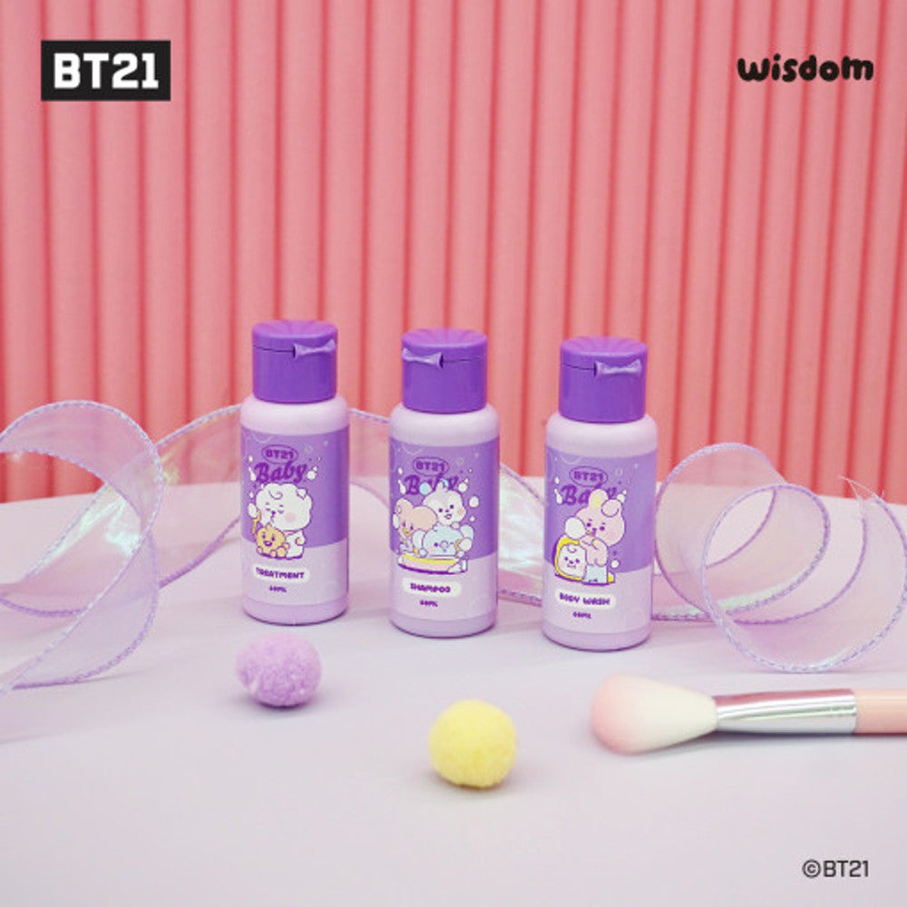 BT21 Purple Travel Kit Shampoo Treatment Body Wash Pouch Set