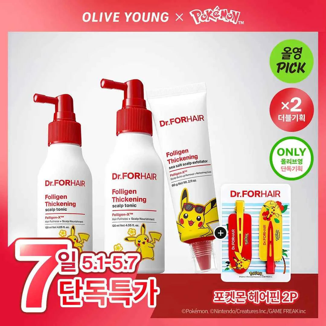 [Pokemon Edition] Dr. For Hair Hair Volume Enhancement Scalp Tonic 120ml+120ml Hair Loss Tonic