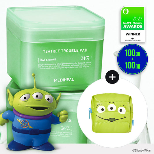 [Pouch Gift] Mediheal Tea Tree Trouble Pad 100 sheets (+100 sheets double gift Disney Pixar plan)