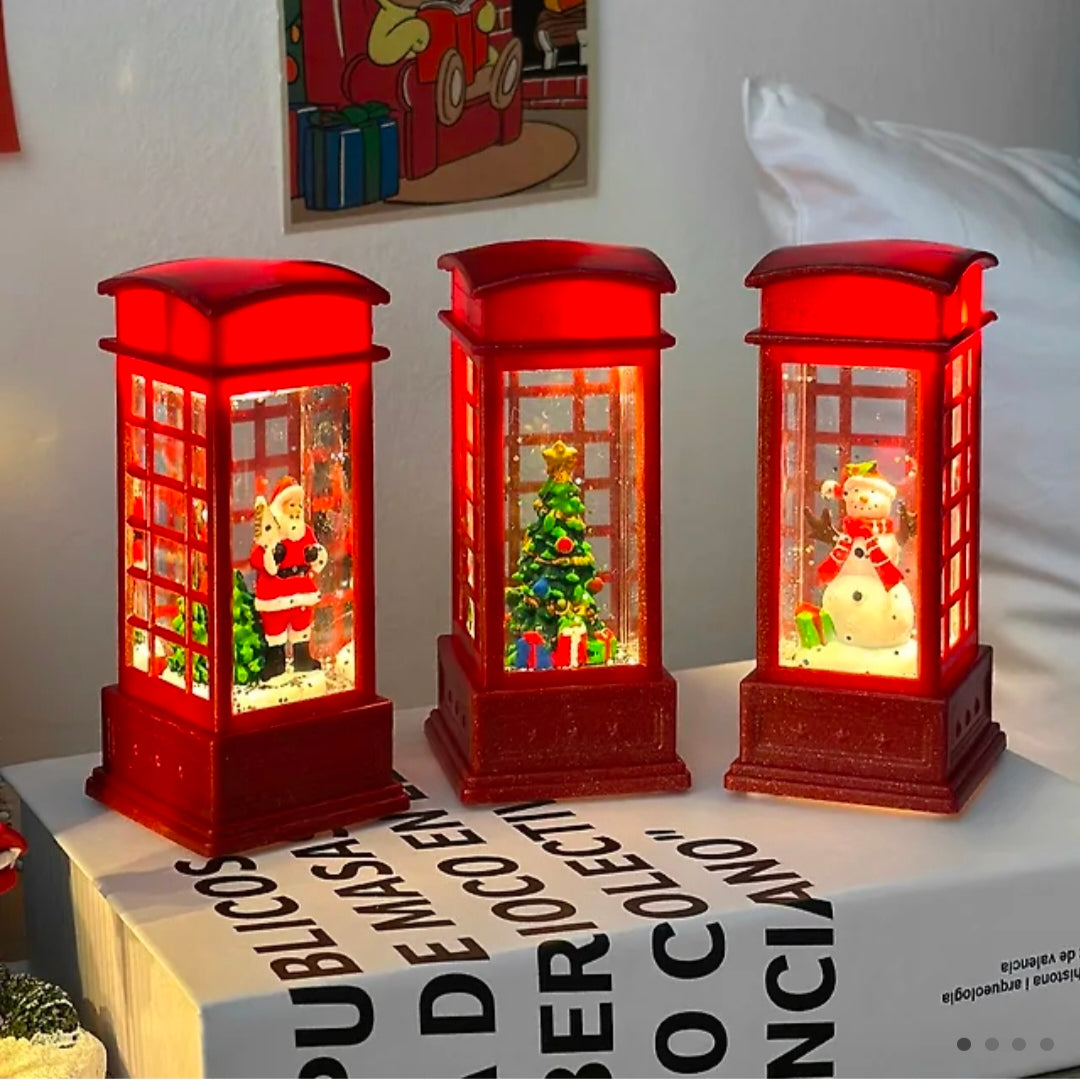 Telephone Box Mini Water Ball Snow Ball Mood Light Lamp