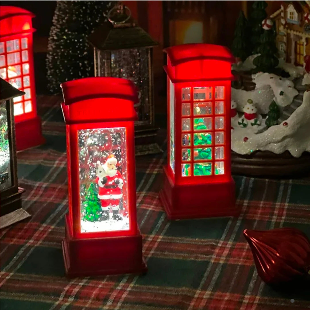 Telephone Box Mini Water Ball Snow Ball Mood Light Lamp