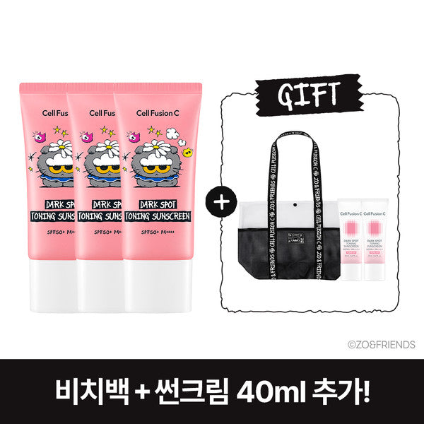 Cell Fusion C X Jo & Friends Sunscreen 35ml 1+1+1 Set + Free Zo& Friends Beach Bag
