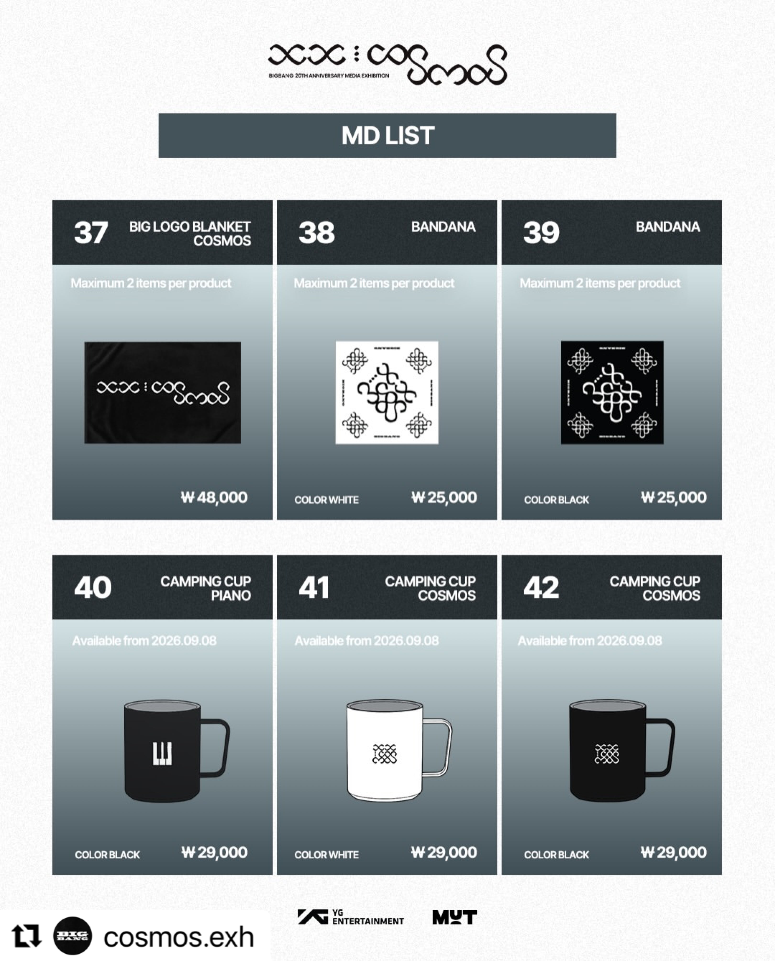 BIGBANG 20th Anniversary COSMOS Exhibition Merchandise | Kgifts.shop