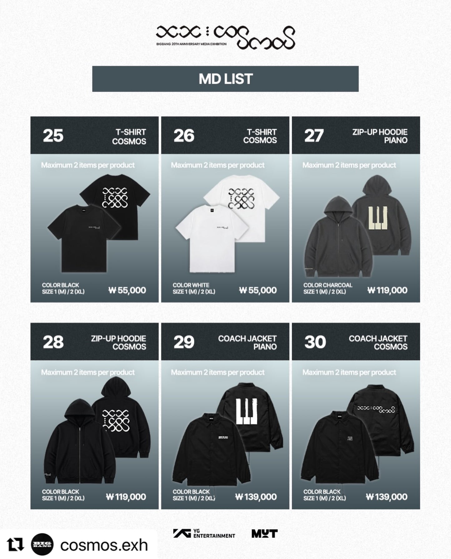 Big Bang 20th Anniversary Media Cosmos Exhibition Merch