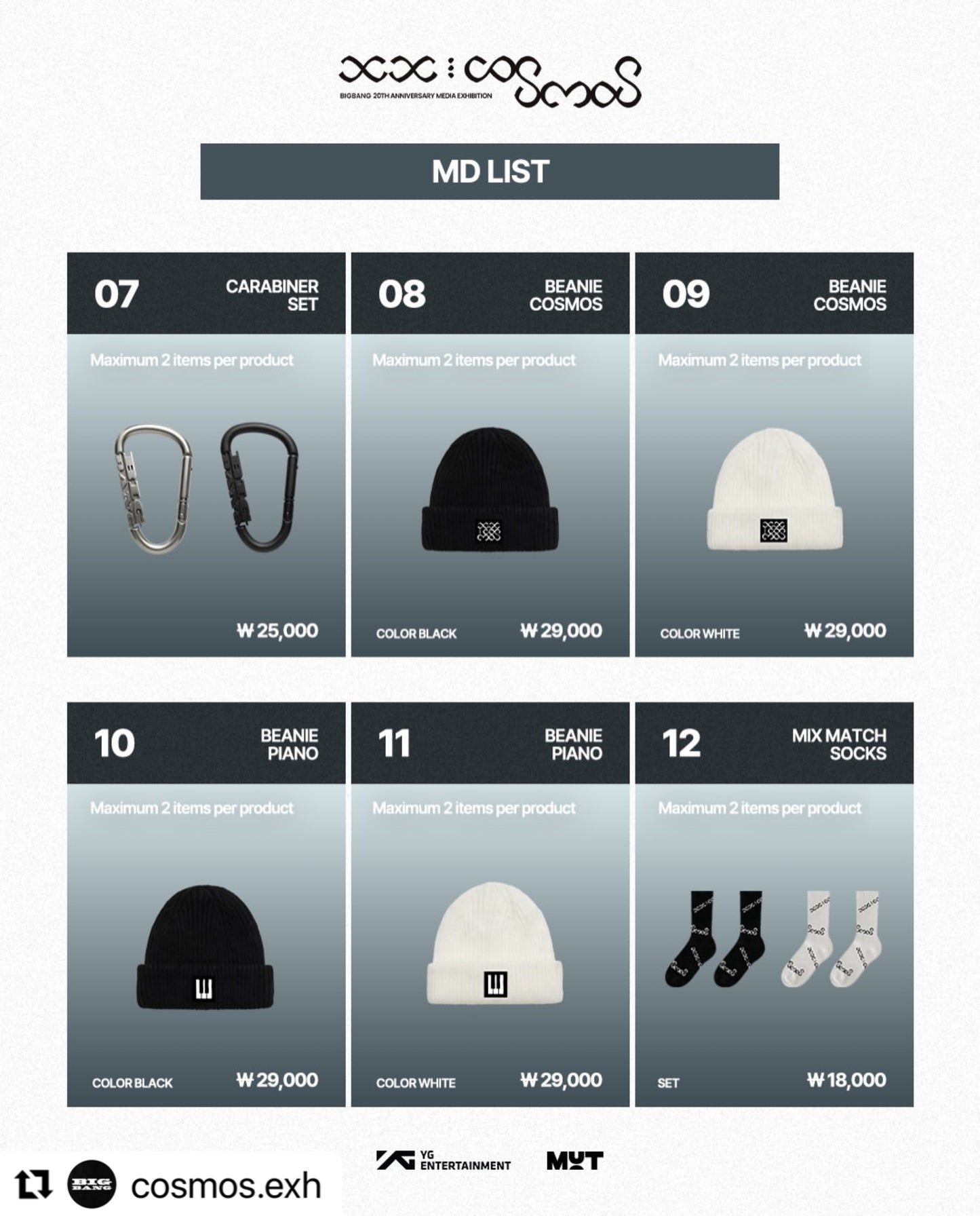 Big Bang 20th Anniversary Media Cosmos Exhibition Merch