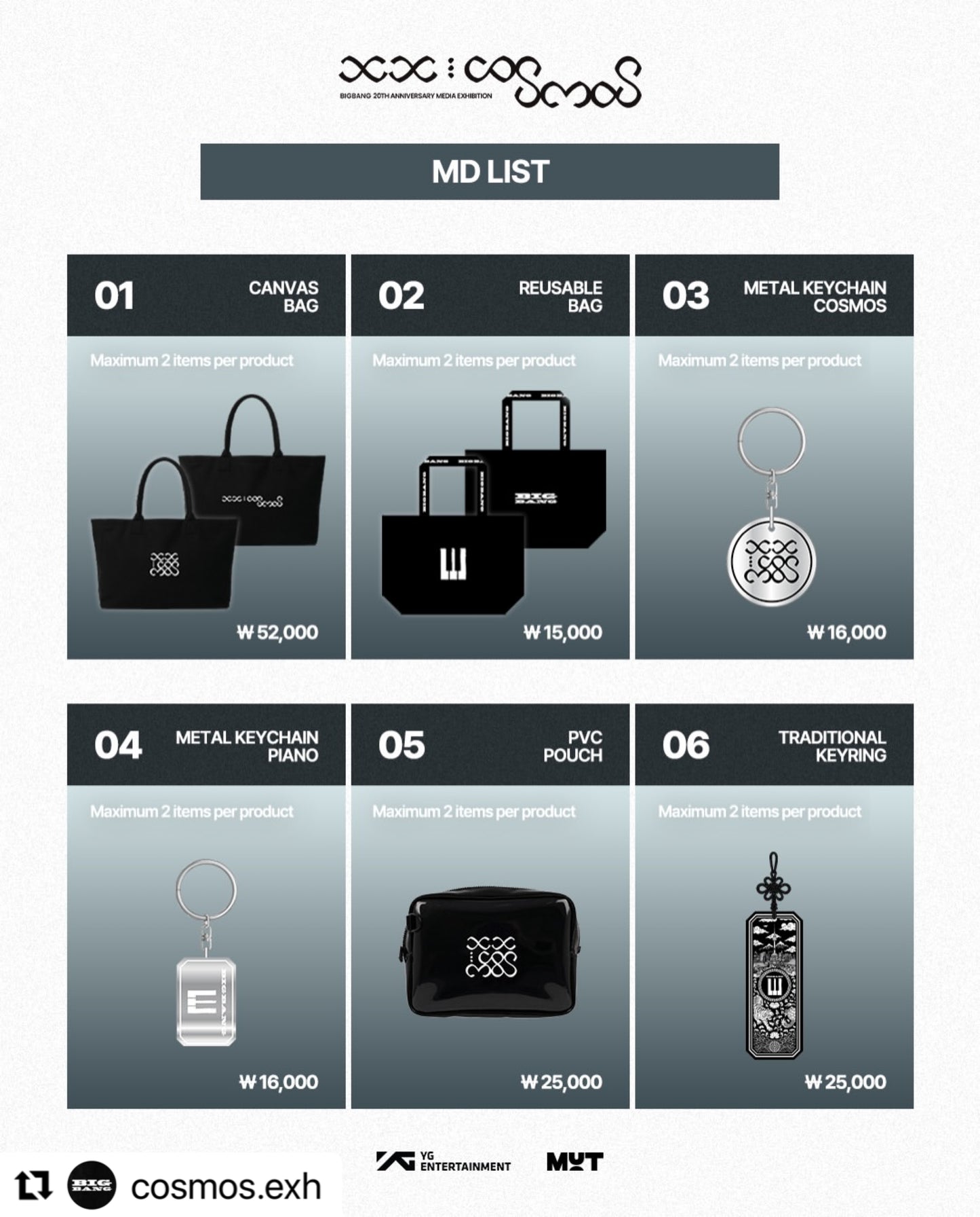 Big Bang 20th Anniversary Media Cosmos Exhibition Merch