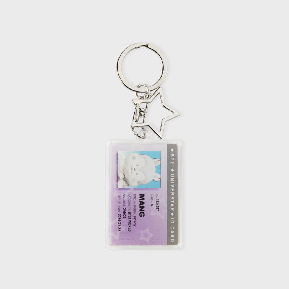 Line Friends BT21 Silver Edition ID Card Acrylic Keyring