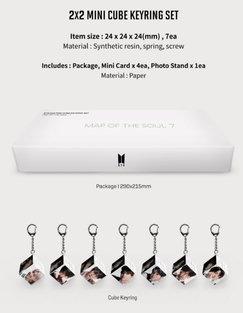 BTS Mini Cube Keyring Set