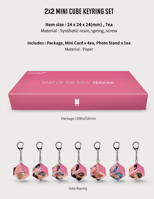 BTS Mini Cube Keyring Set