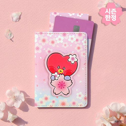 Monopoly BT21 Leather Patch Card Case – Cherry Blossom