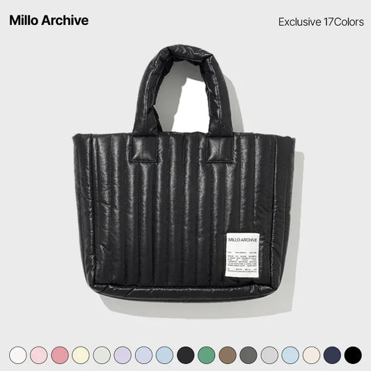[24SS New] Released [Exclusive] Milo Lofty Square Quilted Padded Shoulder Tote Bag 17 Types