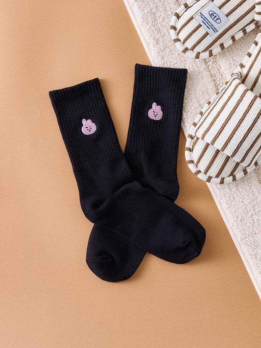 BT21 EMBROIDERY SOCKS DAILY BASIC