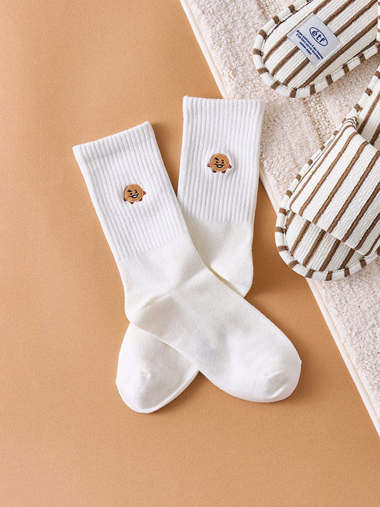 BT21 EMBROIDERY SOCKS DAILY BASIC