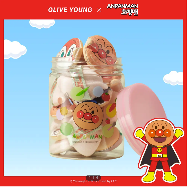Fillimilli x Anpanman Mini Tongs and Blusher Puff Set 10P