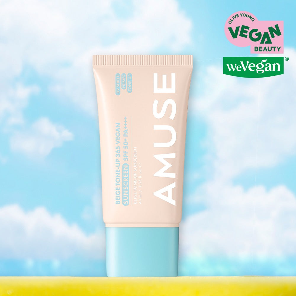 AMUSE Beige Tone-up 365 Vegan Sunscreen [Monchhichi Collaboration + Free Sticker]