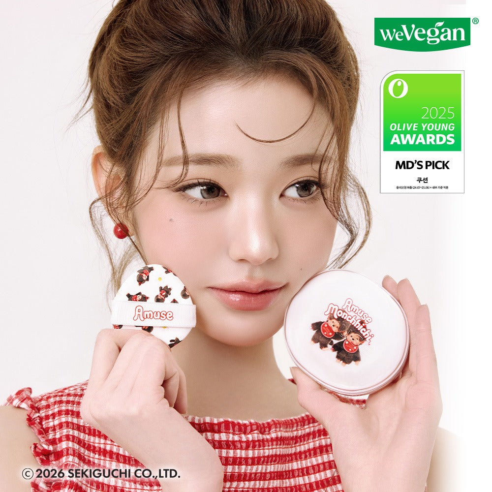 [Monchhichi Collaboration] Amuse Ceramic Skin Perfector Cushion (Refill + Monchhichi Hair Sheet)