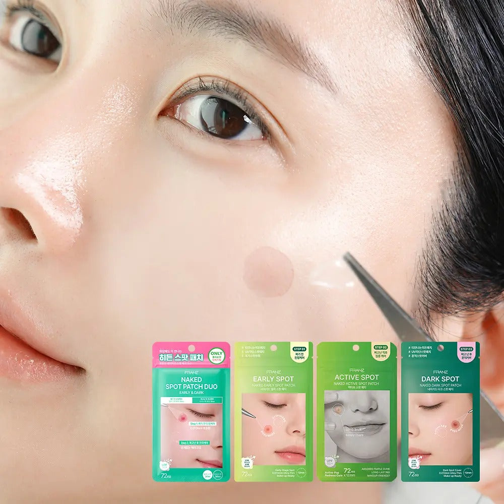 FRANZ Naked Spot Patch 72 Patches | Invisible Blemish Care – Duo, Early, Active, Dark