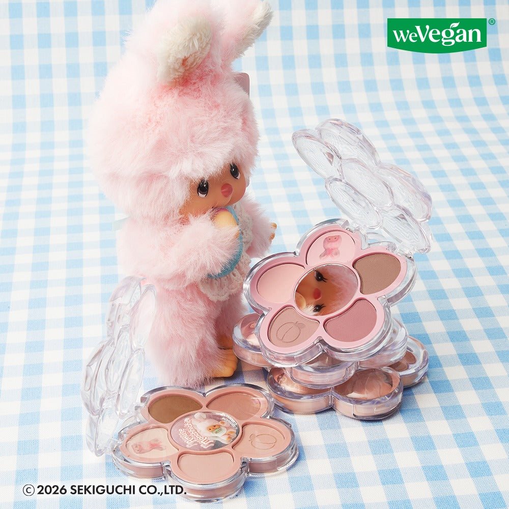 [Monchhichi | My Melody & Kuromi Collaboration] Amuse Flower Eye Palette Limited Edition (Friend Acrylic Keyring + Character Seal)