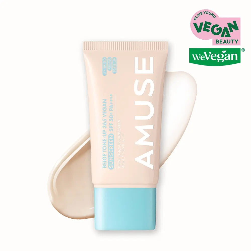 AMUSE Beige Tone-up 365 Vegan Sunscreen [Monchhichi Collaboration + Free Sticker]