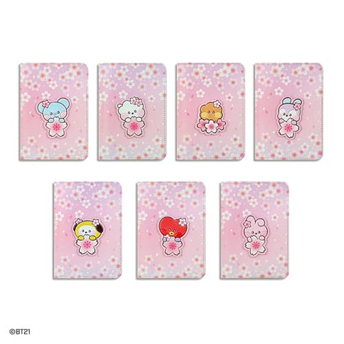 BT21 Leather Patch Passport Cover S [Cherry Blossom]