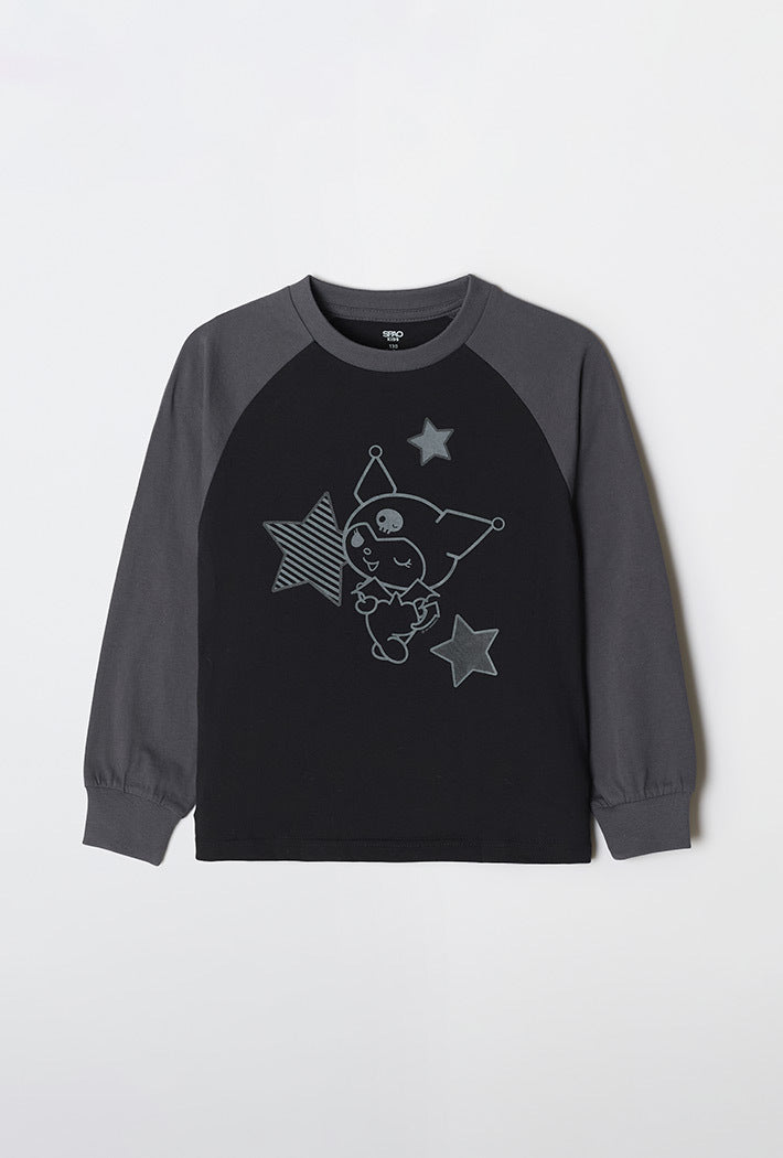 [Kids] (Sanrio Characters) Long Sleeve T-Shirt (BLACK) - Kgifts.shop
