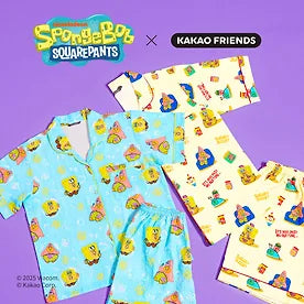 【KAKAO FRIENDS】スポンジボブ コラボ 半袖パジャマ 2size SpongeBob X Kakao Friends Merch | Kgifts.shop