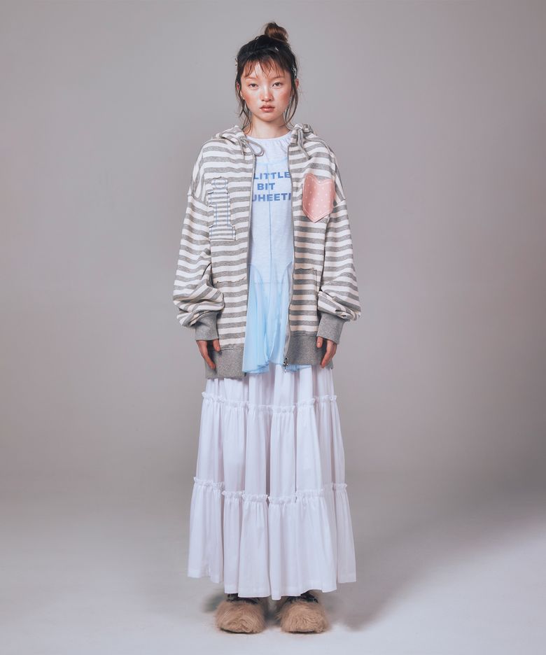 I LOVE APPLIQUE HOOD ZIP-UP MELANGE (Worn By Ive Rei)