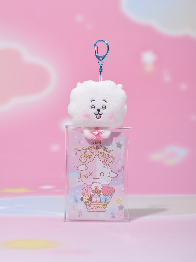 BT21 CLEAR PLUSH POUCH KEYRING BEYOND THE JOURNEY