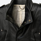 UNISEX, 4 Pocket Oversized Leather Blouson / Black