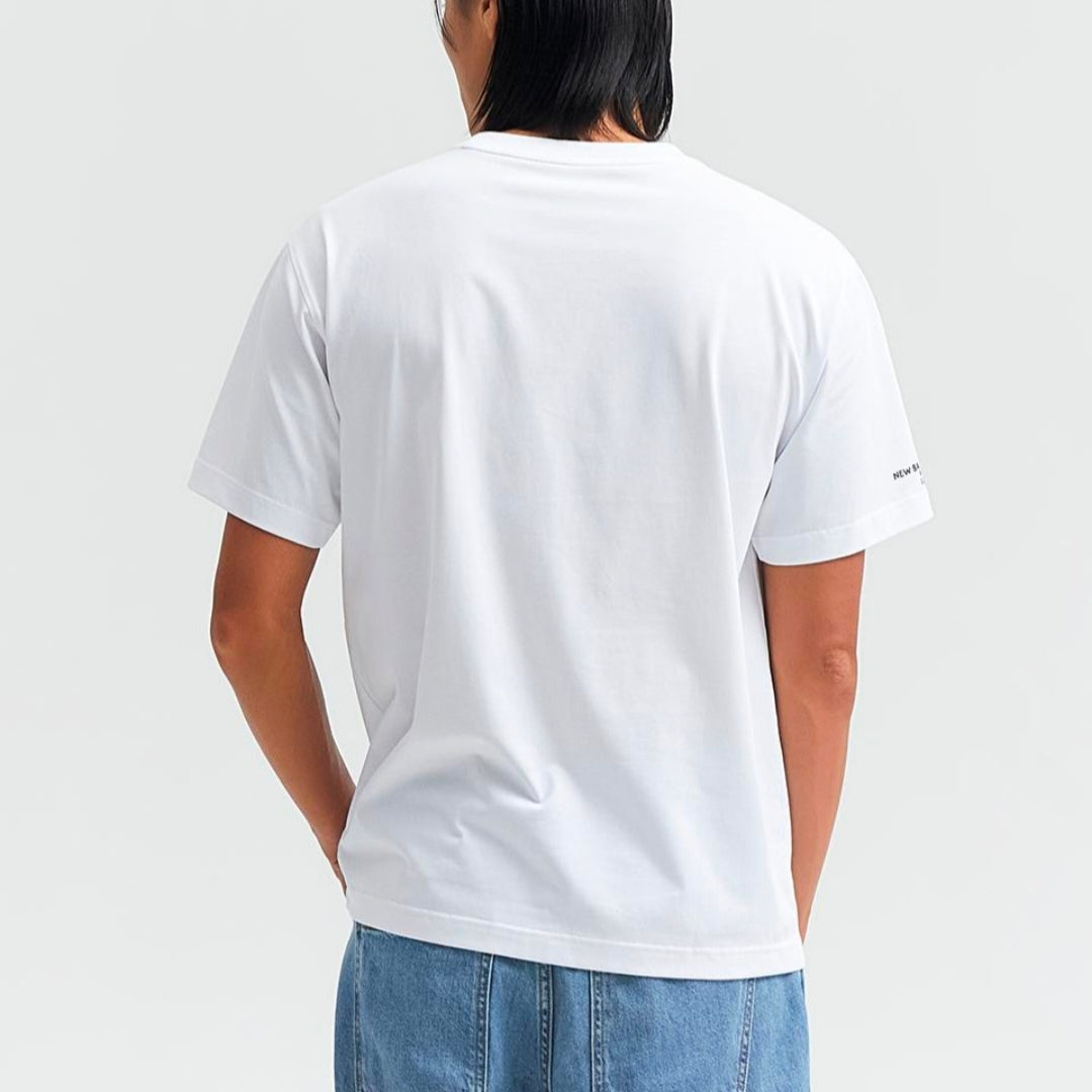 IU x New Balance Flower Logo Short Sleeve T-shirt White(Semi Over Fit)