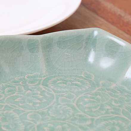 MU:DS Peach Celadon tea plate_lotus flower design(+Munch's Bag)