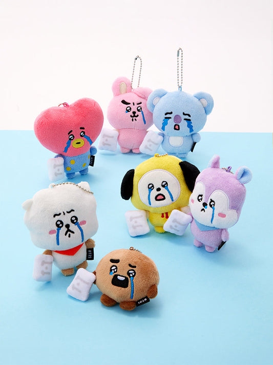 BT21 Today's Face Tear Drop Plush Keyring