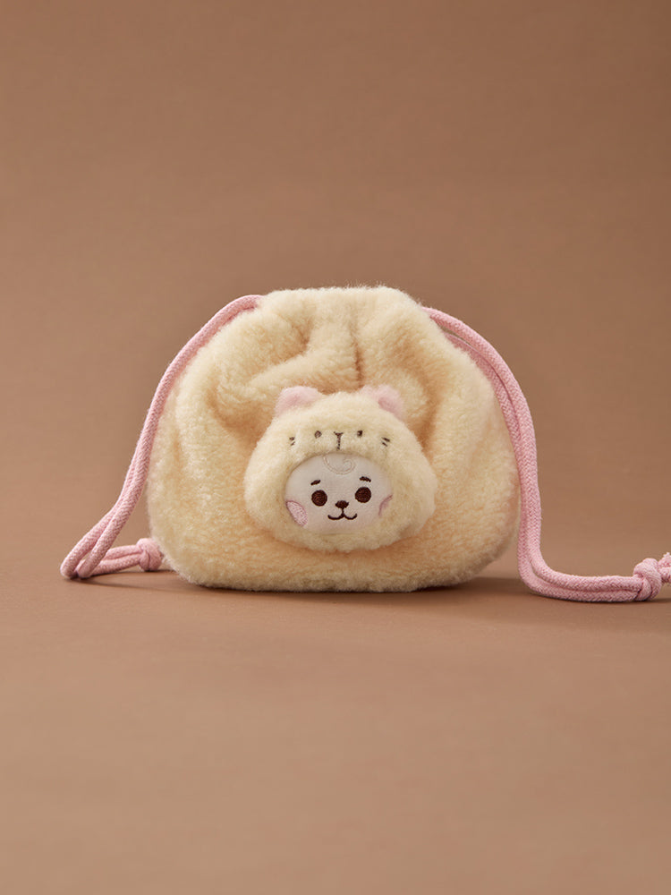 BT21 More Fluffy Face Doll String Pouch