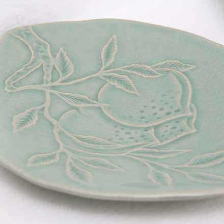 MU:DS Celadon tea plate_Persimmon (+Munch's Bag)