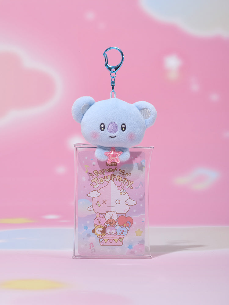 BT21 CLEAR PLUSH POUCH KEYRING BEYOND THE JOURNEY
