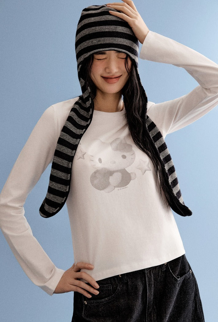 [Sanrio Characters] Cotton Spandex Round Neck Long Sleeve T-Shirt - Kgifts.shop