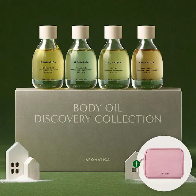 AROMATICA 4-Piece Body Oil Set + Pouch (Holiday Wrapping)