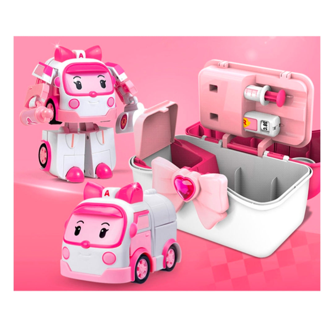 Roytoys Robocar Poli Ember Deluxe Transformation Base Set Robot Toy